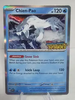 Pokemon Chien-Pao SVP 152 Black Star Promo Holo Surging Sparks Pokemon TCG Stamp - Image 1