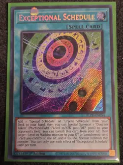 📜✨ Yu-Gi-Oh Exceptional Schedule BLZD-EN054 – Secret Rare | Blazing Dominion - Image 1