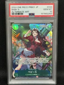 2024 ONE PIECE JAPANESE PRB01 BABY 5 ALTERNATE ART OP05-034 PSA 10 GEM MINT - Image 1