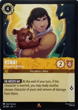 30/204 KENAI PROTECTIVE BROTHER EN7 RARE DISNEY LORCANA CARD - Image 1
