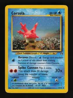 Corsola 37/75 Unlimited Yuka Morii Uncommon Neo Discovery Pokemon Cards - Image 1