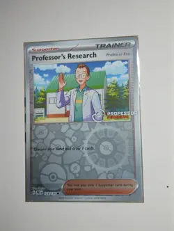 Pokemon Card Professor's Research Elm #123 Professor Program Stamp Reverse Holo - Image 1
