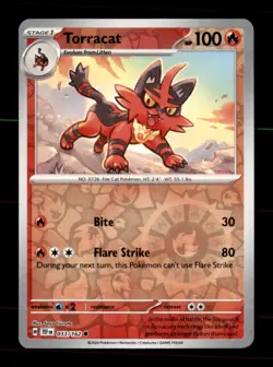 Torracat 033/162 Common Temporal Forces Pokemon Reverse Holo Near Mint - Image 1