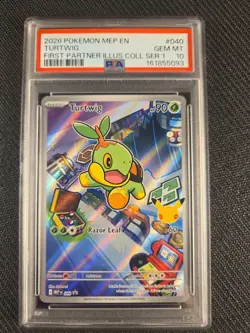 Pokemon PSA 10 First Partner Series 1 Black Star Promo Turtwig #040 - Image 1