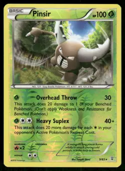 2016 Pokemon Pinsir Rare Generations 9/83 Reverse Holo HP - Image 1