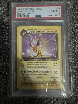 Pokemon Team Rocket 1st Edition Dark Jolteon 38/82 PSA 8 - Image 1