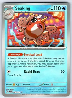Seaking (Master Ball Pattern) 021/131 Uncommon Prismatic Evolutions Pokemon Holo - Image 1