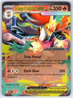 Mega Delphox ex 008/084 Double Rare Pitch Black Pokemon Holo - Image 1