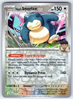 Hop's Snorlax 117/159 Rare Journey Together Pokemon Reverse Holo - Image 1