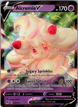 Alcremie V 022/073 Holo V Rare Champion's Path Pokemon Near Mint - Image 1