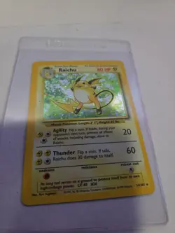 1999 Pokemon Base Set Raichu Holo 14/102 Unlimited Vintage WOTC LP/MP - Image 1