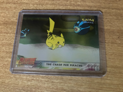 Pokemon Card Topps The Chase for Pikachu 28 FOIL Blue Label MewTwo Strikes Back - Image 1