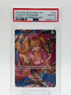 2025 One Piece PRB02 EN Charlotte Pudding #047 SP Alt Art PSA GEM MINT 10 - Image 1