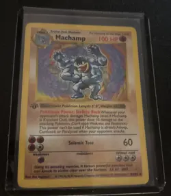 Machamp 8/102 1st Edition Holo Rare Base Set Pokemon Card MP - Image 1