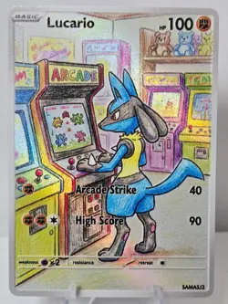 Lucario Fan Art Card — Arcade Series (Unofficial, Non-TCG) - Image 1
