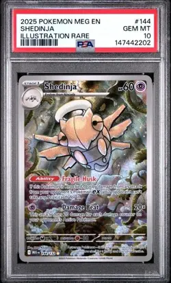 PSA 10 Shedinja 144/132 Mega Evolution IR Holo Pokemon Card - Gem Mint - Image 1