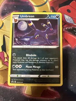 Pokemon Umbreon TCG SWSH129 Holo Black Star Promo Card NM Condition Half Swirl! - Image 2
