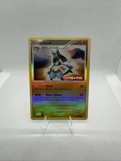 Lucario 6/130 Diamond Pearl STAMPED Reverse Holo Rare Pokemon Card LP/MP - Image 1