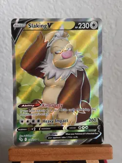 Pokemon TCG Slaking v Full Art Holo Ultra Rare Card Pokemon Go 077/078 NM - Image 1