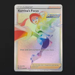 Pokemon TCG Card Korrina’s Focus 174/163 Battle Styles Rainbow Rare - NM - Image 1
