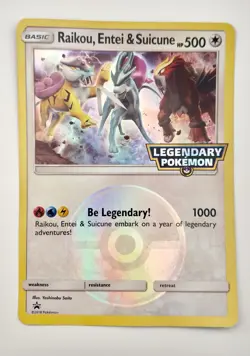 Pokemon TCG Raikou, Entei And Suicune Jumbo Promo Card TAG TEAM 2018 Oversized - Image 1