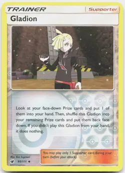 Gladion 95/111 Uncommon Crimson Invasion Pokemon Reverse Holo NM/M - Image 1