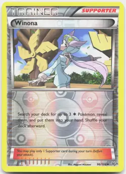 Winona 96/108 Uncommon Roaring Skies Pokemon Reverse Holo MP - Image 1
