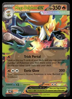 Mega Delphox ex 008/084 Double Rare Pitch Black Pokemon Holo Near Mint - Image 1