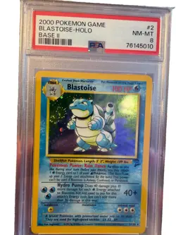 2000 POKEMON BASE SET 2 #2 BLASTOISE-HOLO PSA 8 DOUBLE SWIRL 💦🔥 - Image 2
