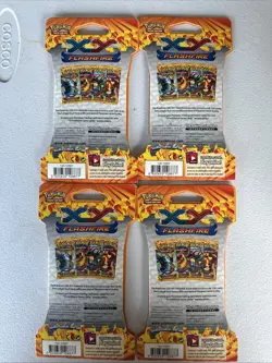 4x Pokemon XY FLASHFIRE SLEEVED PACKS - COMPLETE ART SET - FACTORY SEALED 820650108877 - Image 2