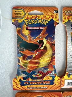 4x Pokemon XY FLASHFIRE SLEEVED PACKS - COMPLETE ART SET - FACTORY SEALED 820650108877 - Image 3