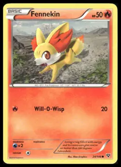 Pokemon XY Base Set #24/146 Fennekin Common Near Mint or Better - Image 1