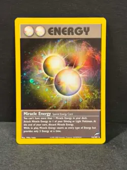 Pokemon MIRACLE ENERGY 16/105 Neo Destiny HOLO RARE Playing Card TCG ** L@@K ** - Image 1
