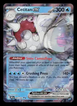 Cetitan ex Double Rare Destined Rivals DRI 065/182 Pokemon NM 2025 - Image 1