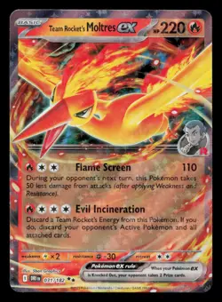 Team Rocket's Moltres ex Double Rare Destined Rivals DRI 031/182 Pokemon NM 2025 - Image 1
