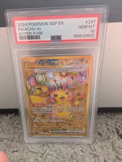 Pokemon TCG Pikachu ex 247/191 Gold Secret Rare - Surging Sparks PSA 10 GEM MINT - Image 1