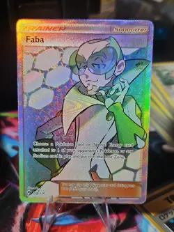The Pokemon Company Pokemon TCG Faba Ultra Rare Full Art Holo 208/214 NM - Image 1