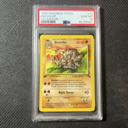 1999 Pokemon Card Fossil Set 1st Edition Graveler #37 PSA 10 English 37/62 - Image 1