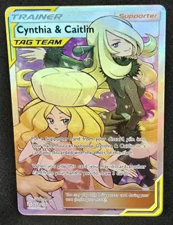 Pokemon Cynthia & Caitlin TAG TEAM Full Art Holo Ultra Rare Trainer 228/236 - Image 1
