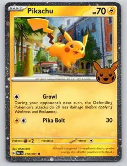 POKEMON PIKACHU TRICK OR TRADE BOOSTER 2024 018/091 HOLO RARE NM A2341 FREE S&H - Image 1