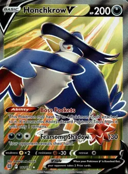 Honchkrow V 161/172 Ultra Rare Brilliant Stars Pokemon Holo Near Mint - Image 1