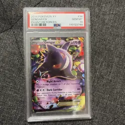 Pokemon TCG Gengar EX GEM MINT PSA 10 XY Phantom Forces 34/119 - Image 1