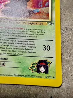 Pokemon Erika’s Vileplume 5/132 Holo Rare Gym Heroes Unlimited WOTC 2000 - Image 3