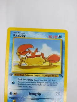 MINT Pokemon TCG Krabby 51/62 Fossil 1st Edition Vintage Investment Rare Toy - Image 2