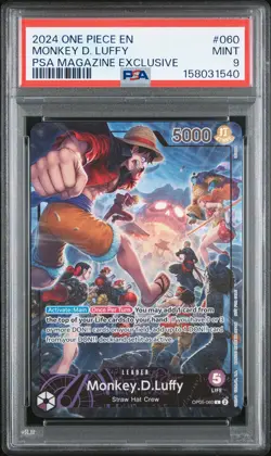 2024 ONE PIECE PROMOS PSA MAGAZINE EXCLUSIVE #060 MONKEY D. LUFFY PSA 9 - Image 1