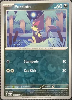 Purrloin 114/182 SV04: Paradox Rift Reverse Holo - Pokemon Card - Image 1