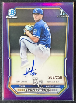 2026 Bowman Chrome 1st Kendry Chourio True Purple Refractor Auto /250 - Image 1
