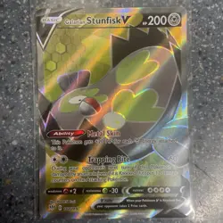 Pokemon - Galarian Stunfisk V (Full Art) - 184/189 - SWSH03: Darkness Ablaze NM - Image 3