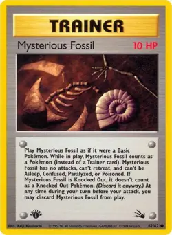 1st Edition Mysterious Fossil 62/62 - Fossil - Pokemon Card - Near Mint (NM) - Image 1