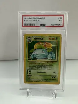 1999 Pokemon Base Set Venusaur Holo Card #15 PSA 1 - Image 1